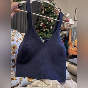 Universal Thread Dark Blue Knit Crop Top
